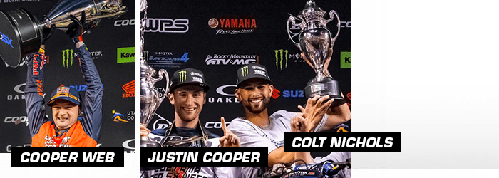 Picture of Motocross champions : Cooper Web, Justin Cooper and Colt Nichols