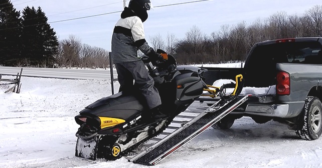 Caliber Ramp PRO - Product Review - Snowmobile Unloading